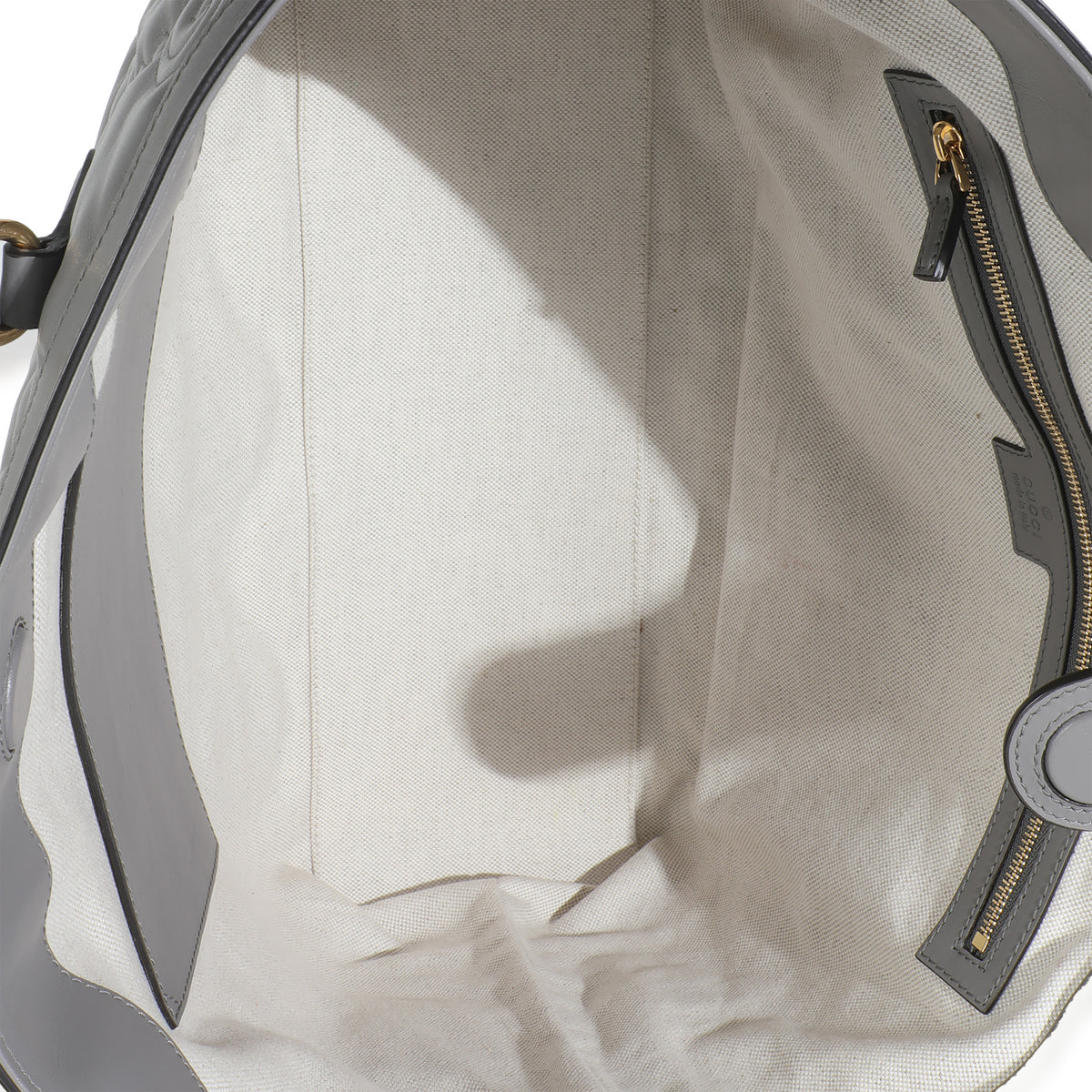 Grey GG Matelasse Calfskin Medium Ophidia Tote