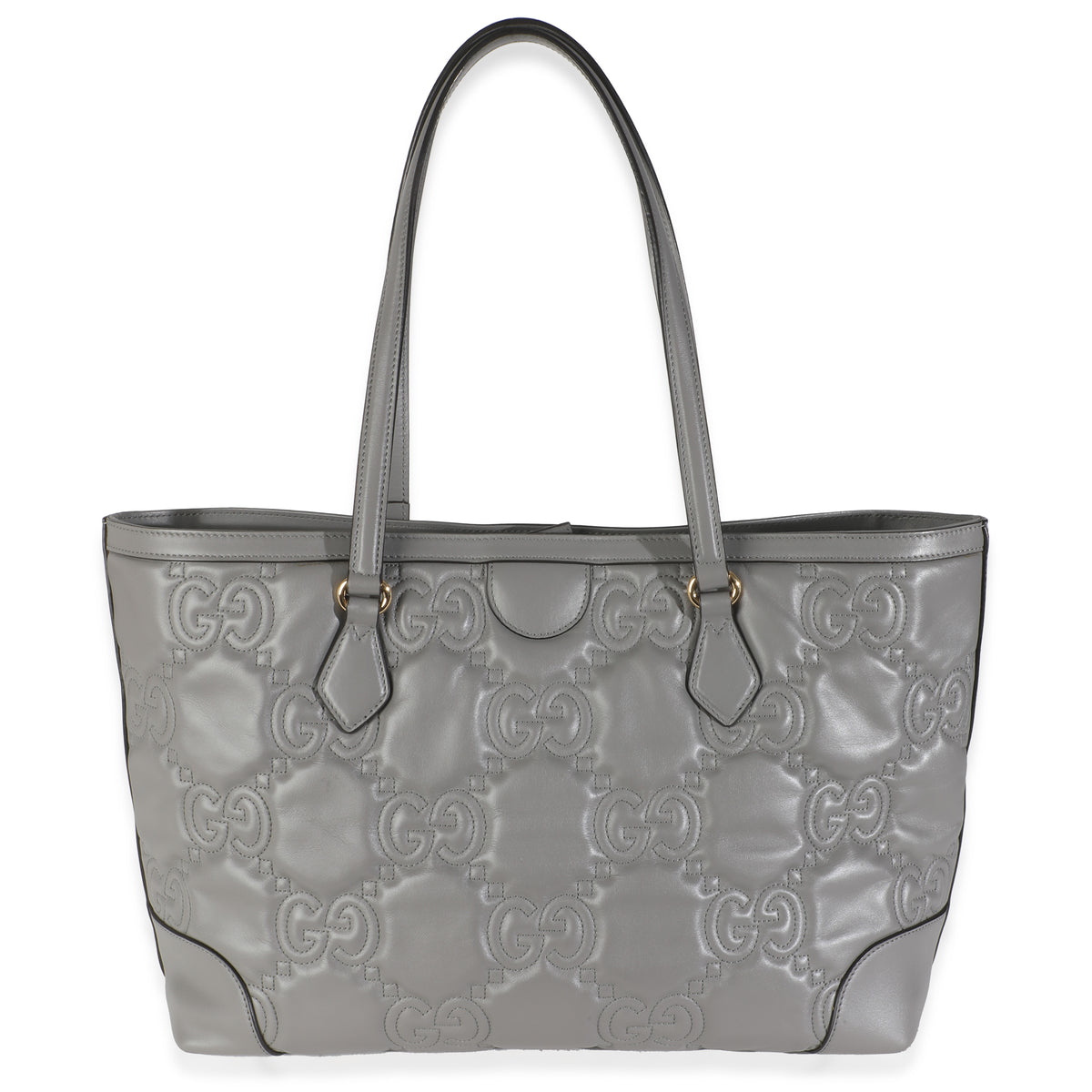 Grey GG Matelasse Calfskin Medium Ophidia Tote