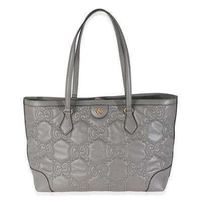 Grey GG Matelasse Calfskin Medium Ophidia Tote