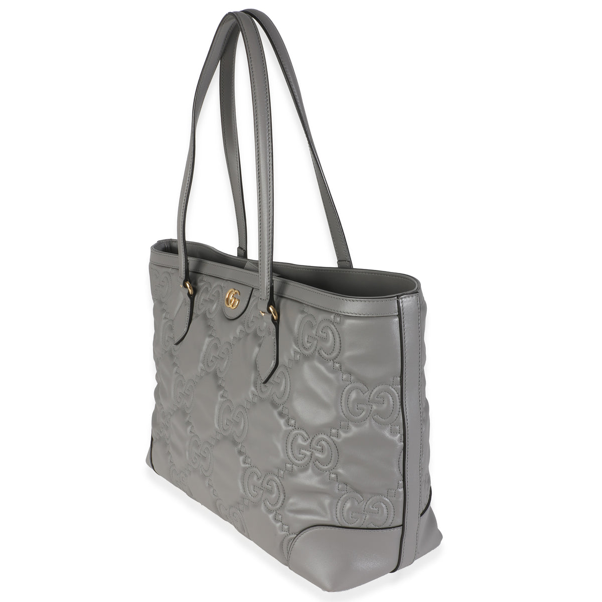 Grey GG Matelasse Calfskin Medium Ophidia Tote