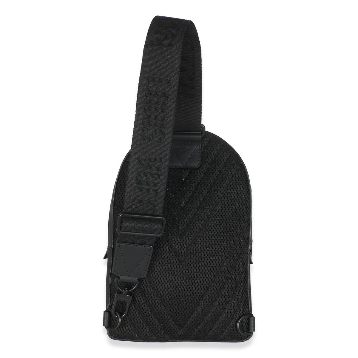 Black Grained Cowhide Aerogram Pilot Slingbag