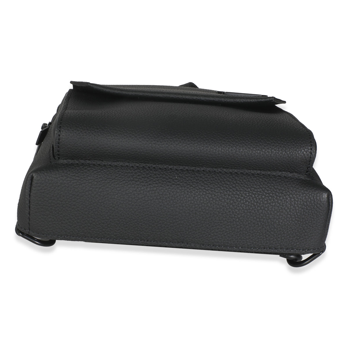 Black Grained Cowhide Aerogram Pilot Slingbag