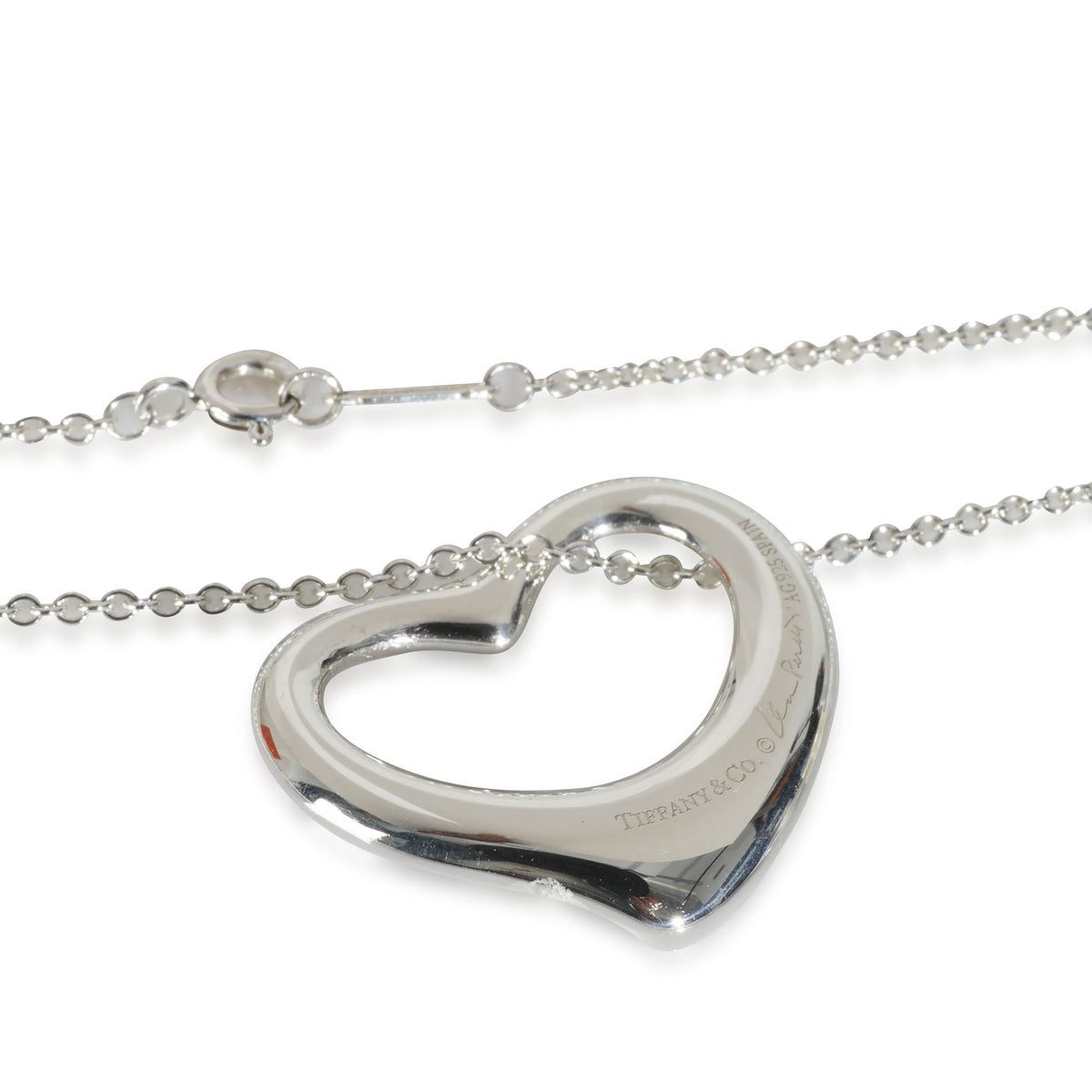 Sterling Silver  Elsa Peretti 27mm Open Heart Pendant