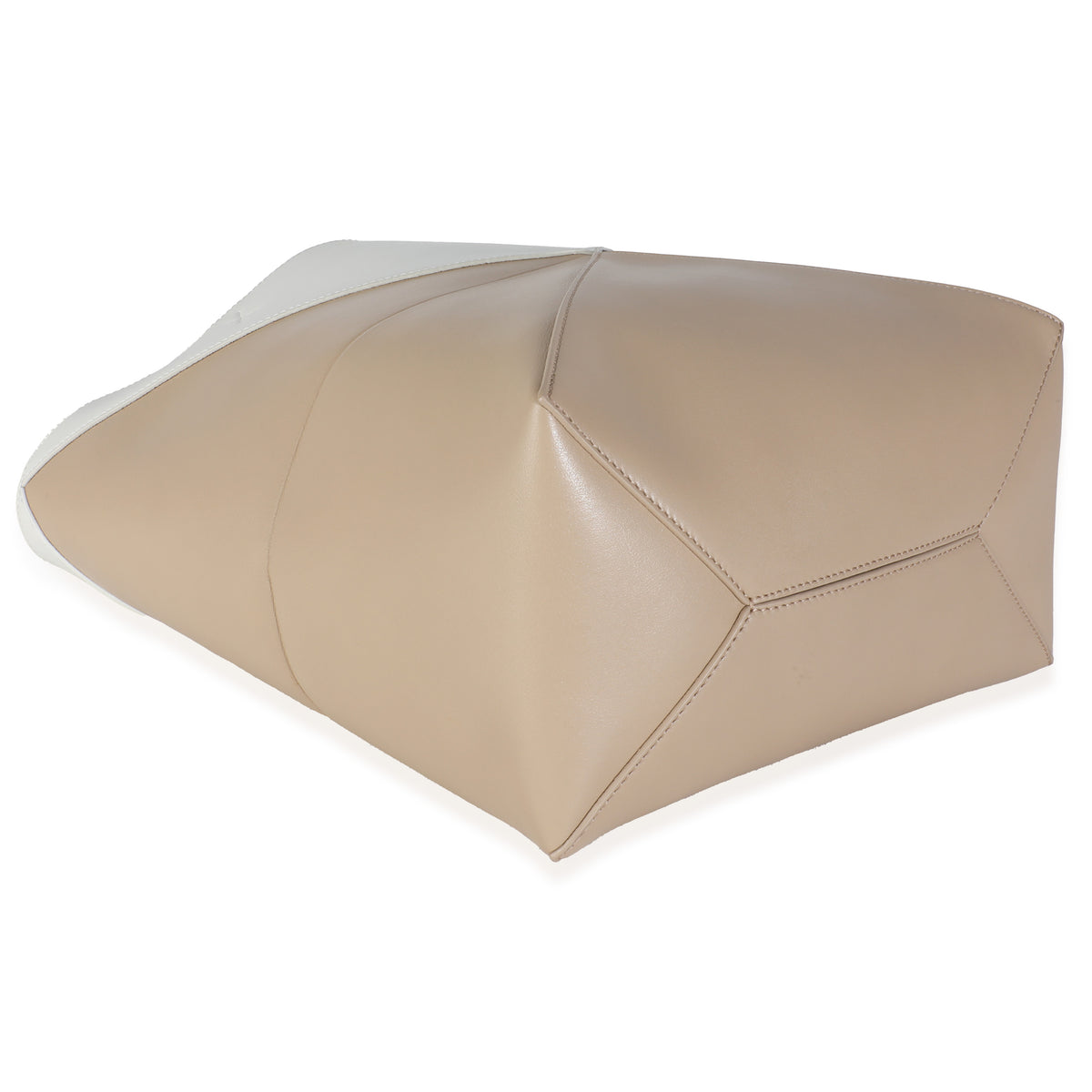 Soft White Paper Craft Shiny Calfskin Medium Puzzle Fold Tote