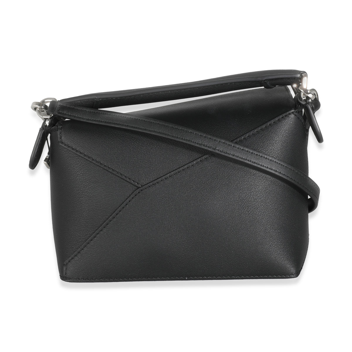 Black Calfskin Mini Puzzle Edge Bag