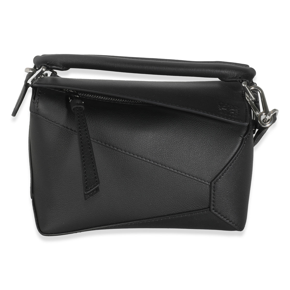 Black Calfskin Mini Puzzle Edge Bag