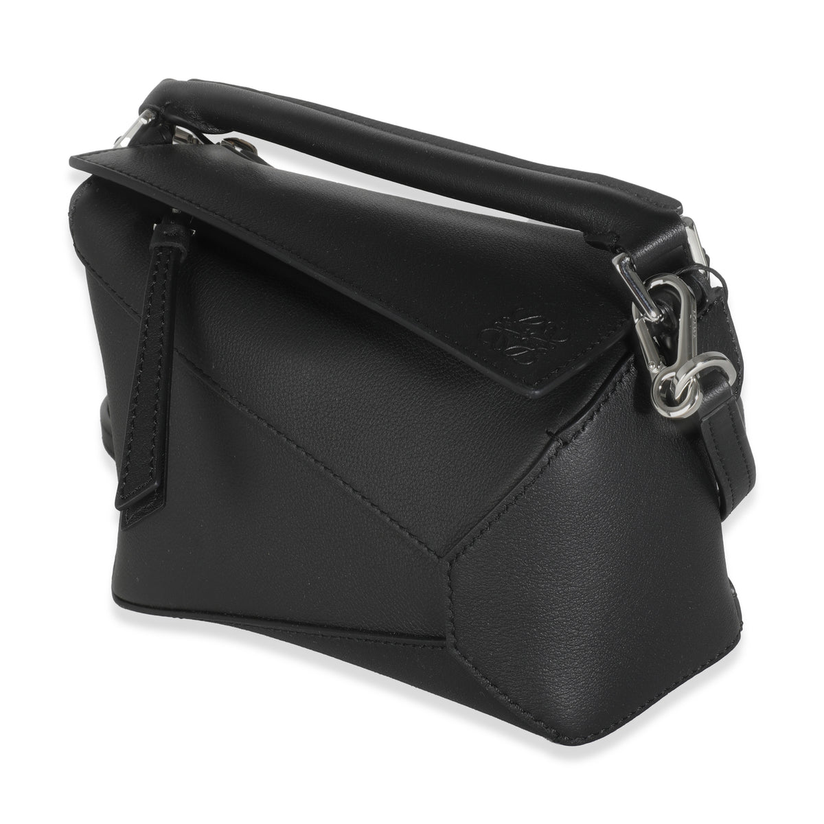 Black Calfskin Mini Puzzle Edge Bag