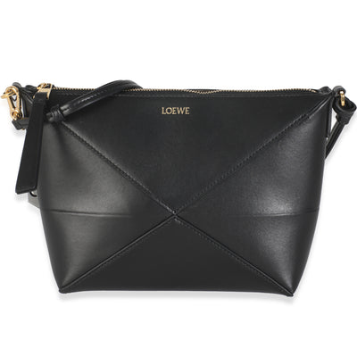 Black Calfskin Puzzle Fold Pouch
