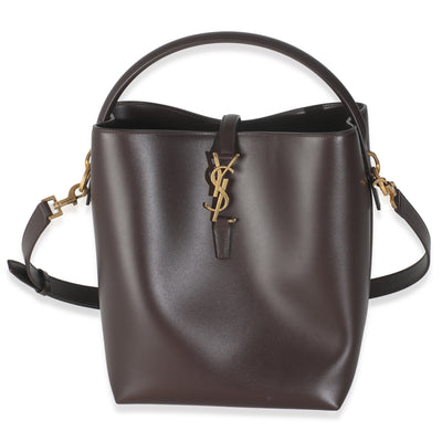Dark Sweet Choco Shiny Calfskin Le 37 Bucket Bag