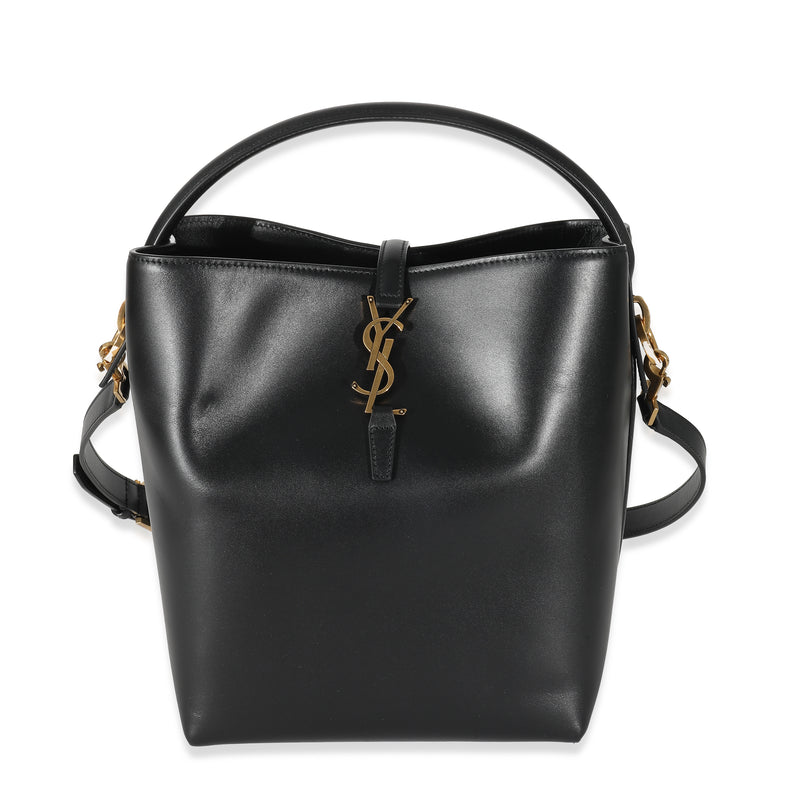 Saint Laurent Black Shiny Calfskin Le 37 Bucket Bag Handbag fv