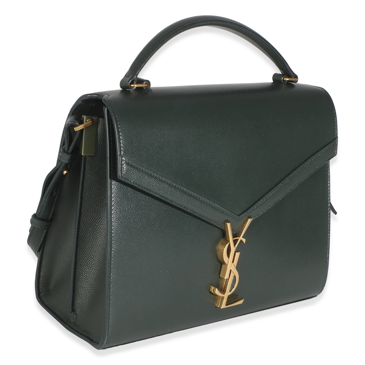 Vert Fonce Grain De Poudre Medium Cassandra Top Handle Bag