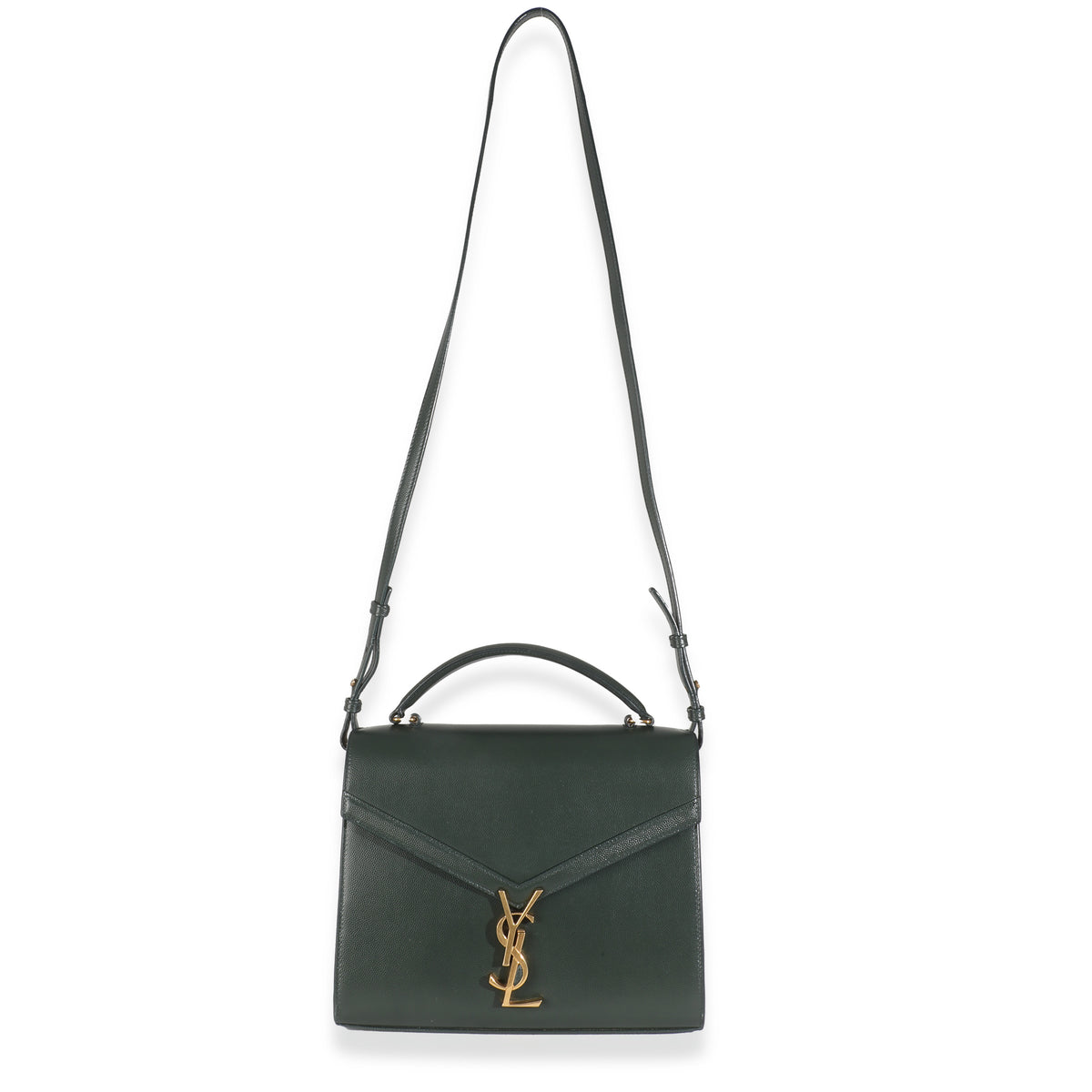 Vert Fonce Grain De Poudre Medium Cassandra Top Handle Bag