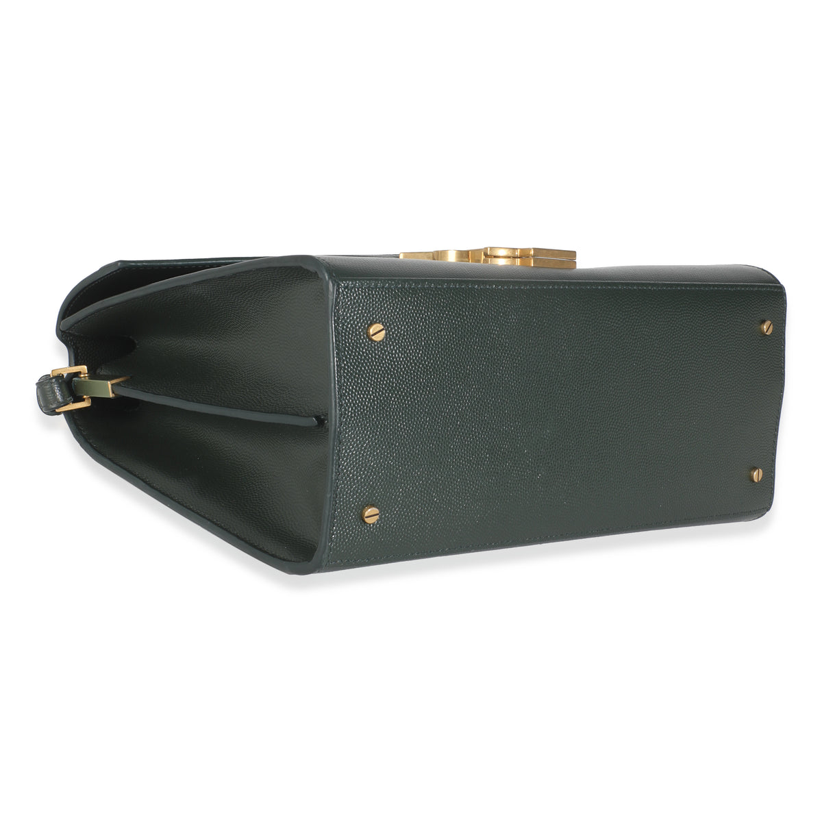 Vert Fonce Grain De Poudre Medium Cassandra Top Handle Bag