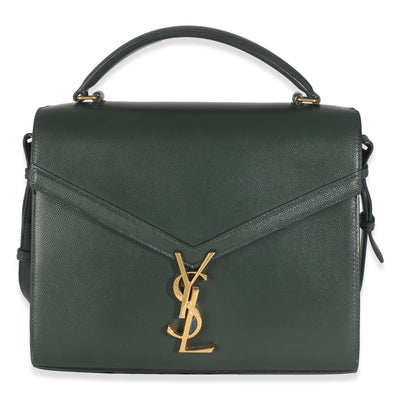 Vert Fonce Grain De Poudre Medium Cassandra Top Handle Bag