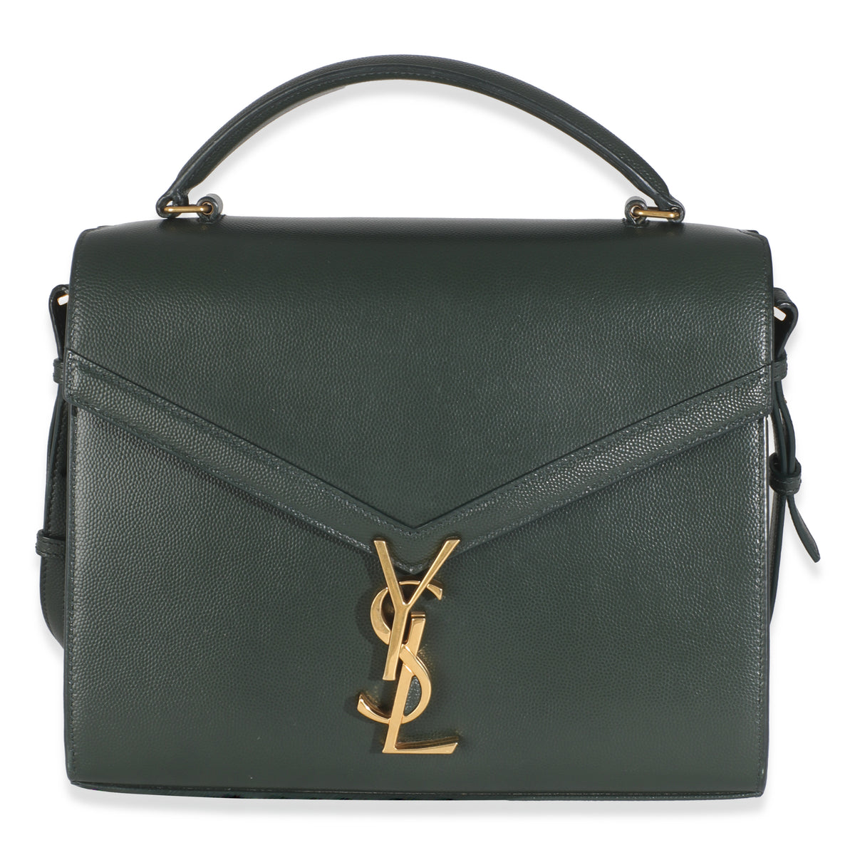 Vert Fonce Grain De Poudre Medium Cassandra Top Handle Bag