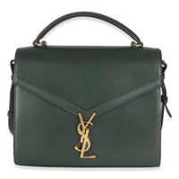 Vert Fonce Grain De Poudre Medium Cassandra Top Handle Bag