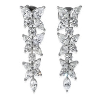 Platinum Diamond Victoria Mixed Cluster Drop Earrings