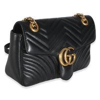 Black Matelasse Calfskin Small GG Marmont Shoulder Bag