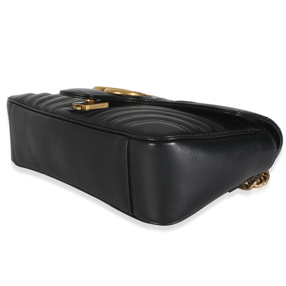 Black Matelasse Calfskin Small GG Marmont Shoulder Bag