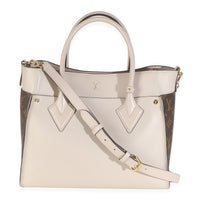 Greige Calfskin Monogram On My Side MM