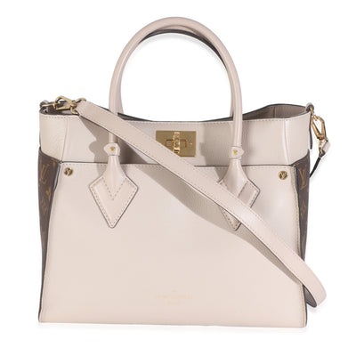 Greige Calfskin Monogram On My Side MM