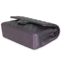 Purple Quilted Iridescent Lambskin Medium Classic Double Flap Bag