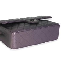 Purple Quilted Iridescent Lambskin Medium Classic Double Flap Bag