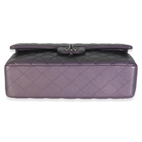 Purple Quilted Iridescent Lambskin Medium Classic Double Flap Bag