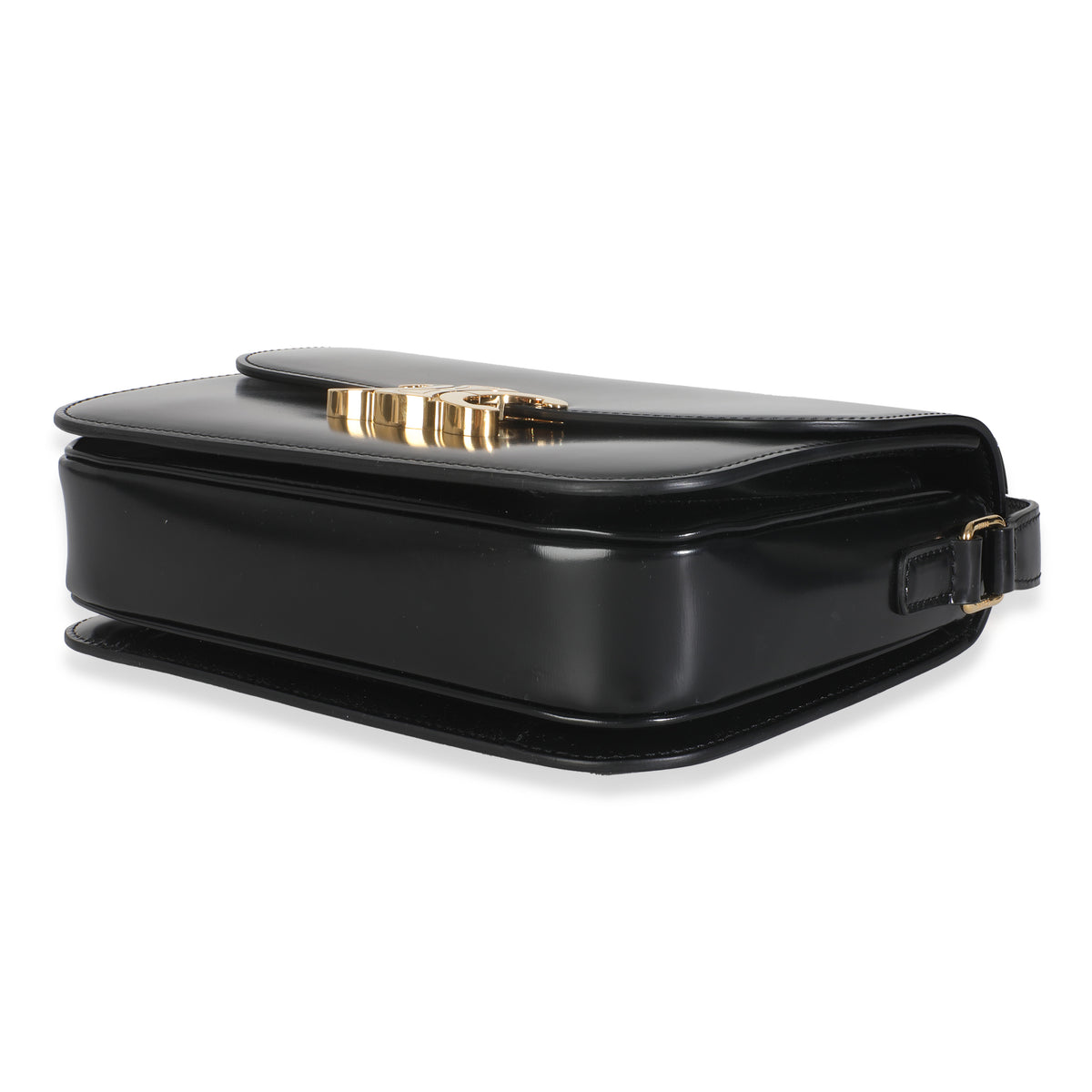 Black Shiny Calfskin Medium Triomphe Bag