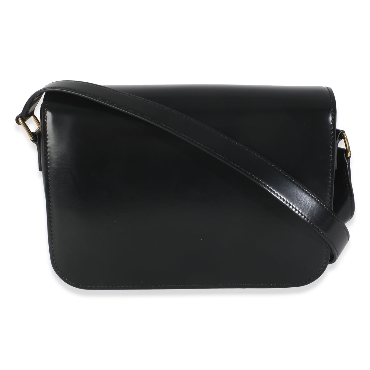 Black Shiny Calfskin Medium Triomphe Bag
