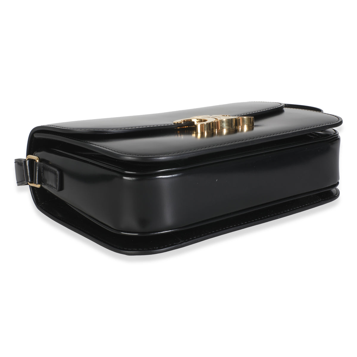 Black Shiny Calfskin Medium Triomphe Bag