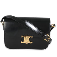 Black Shiny Calfskin Medium Triomphe Bag