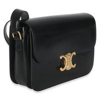 Black Shiny Calfskin Medium Triomphe Bag