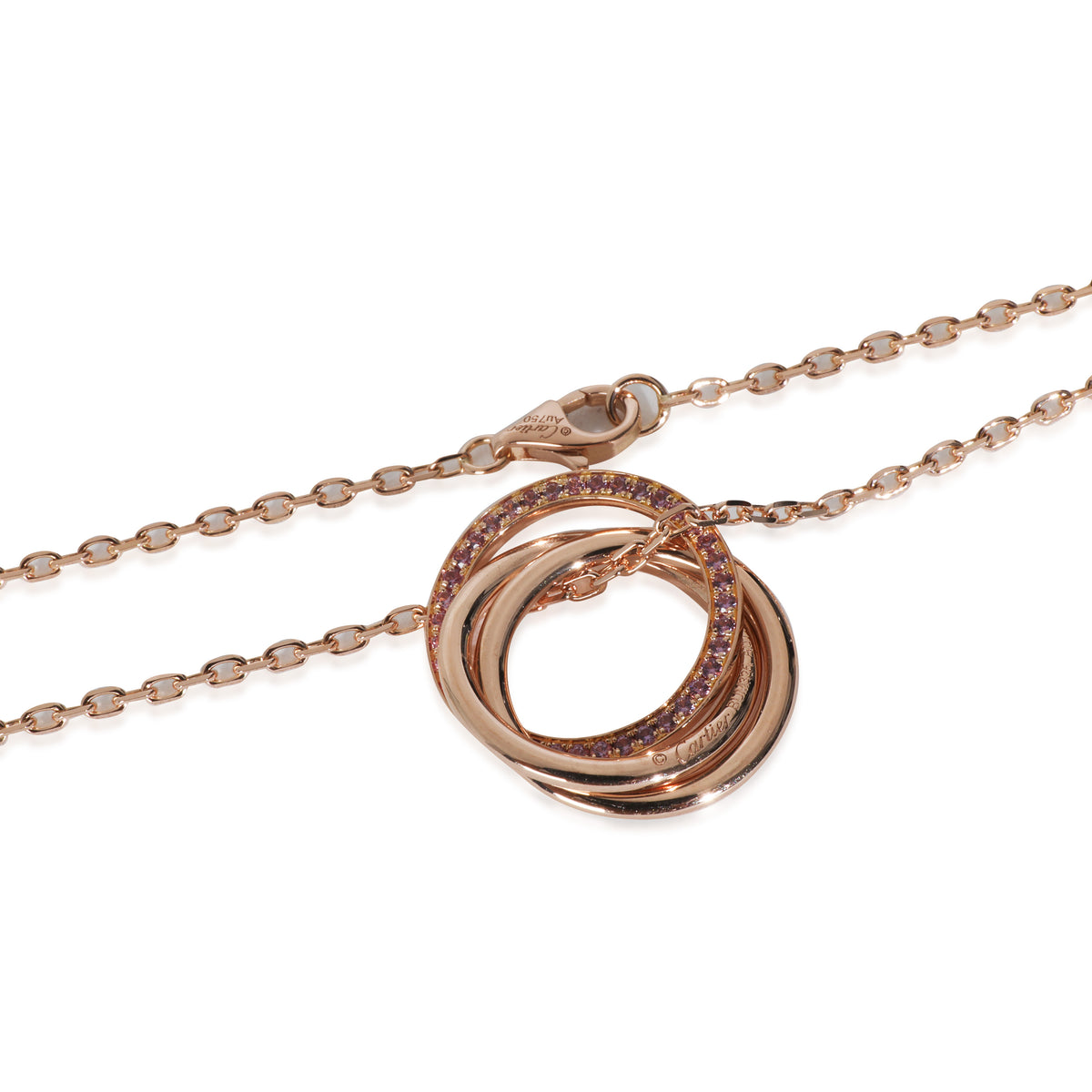 Rose Gold Pink Sapphire Trinity Pendant