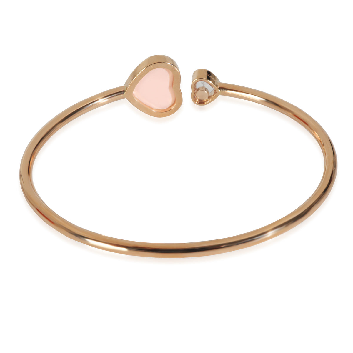 Rose Gold Diamond Happy Heart Bangle Bracelet