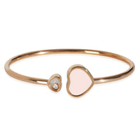 Rose Gold Diamond Happy Heart Bangle Bracelet