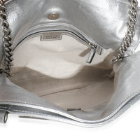 Silver Metallic Sakai Diagonal Stitched Calfskin Small Blondie Tote