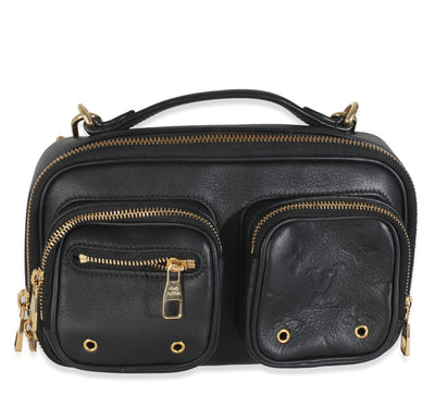 Black Monogram Embossed Calfskin Utility Crossbody