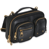 Black Monogram Embossed Calfskin Utility Crossbody