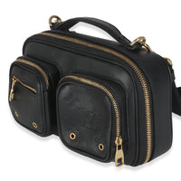 Black Monogram Embossed Calfskin Utility Crossbody