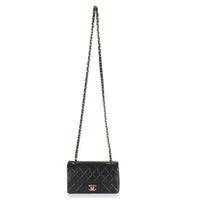Black Quilted Lambskin Mini Rectangular Flap Bag