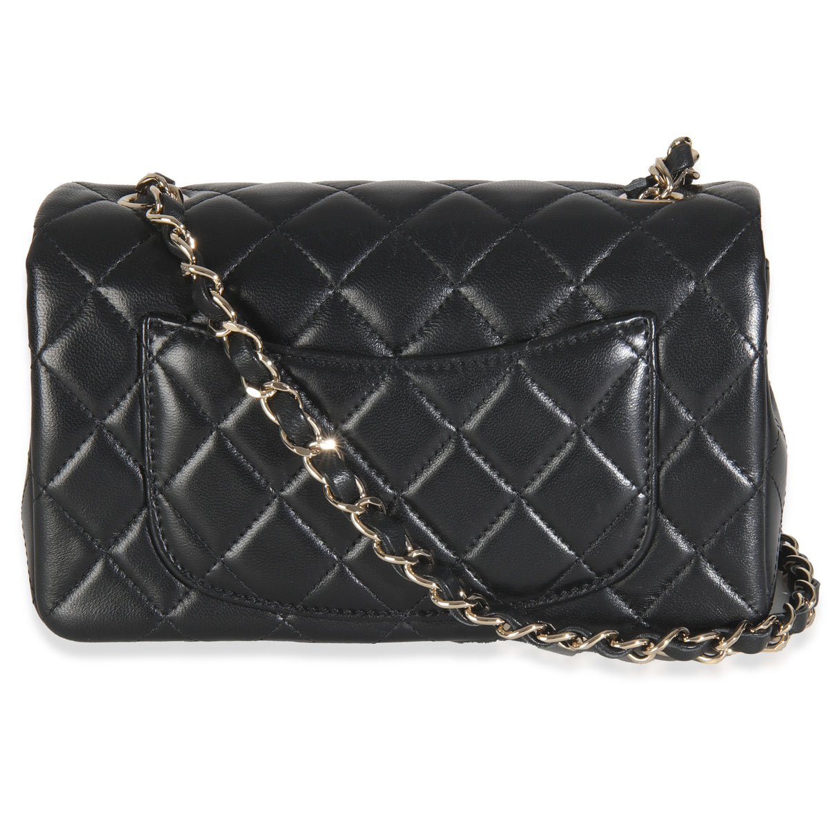 Black Quilted Lambskin Mini Rectangular Flap Bag