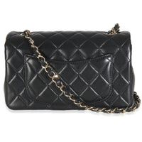Black Quilted Lambskin Mini Rectangular Flap Bag
