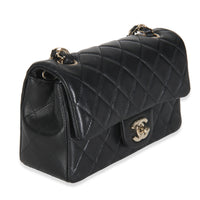 Black Quilted Lambskin Mini Rectangular Flap Bag
