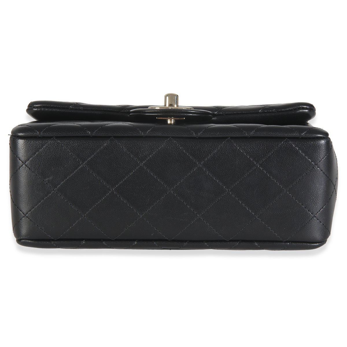 Black Quilted Lambskin Mini Rectangular Flap Bag