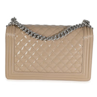 Beige Quilted Patent Plexi New Medium Boy Bag