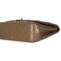 Khaki Quilted Caviar Jumbo Double Flap Handbag