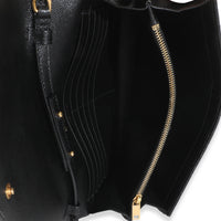 Black Grain De Poudre Matelasse Triquilt Monogram Chain Wallet