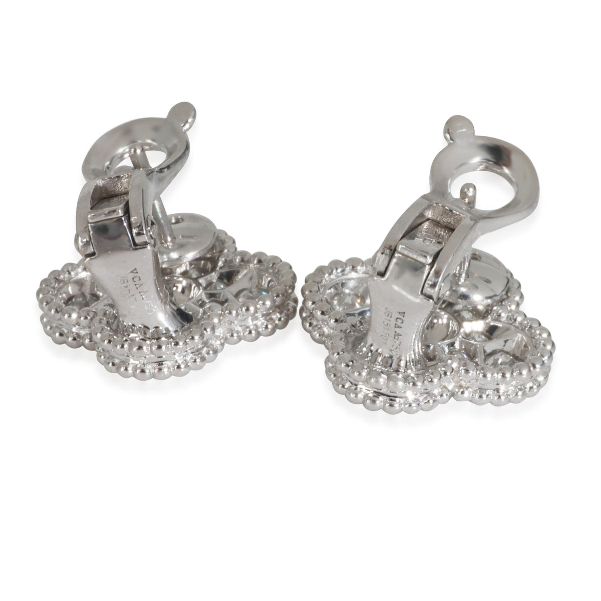 White Gold Diamond Vintage Alhambra Earrings
