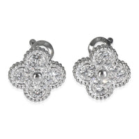White Gold Diamond Vintage Alhambra Earrings